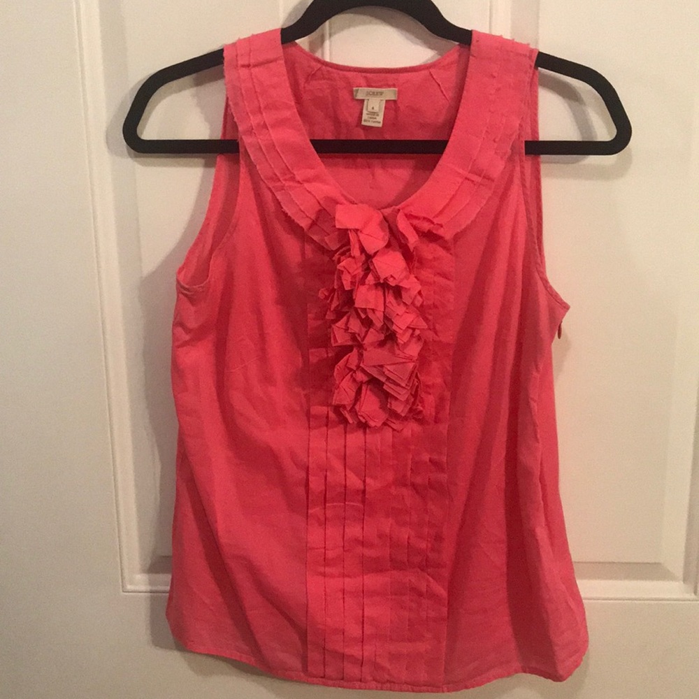 J. Crew sleeveless pink ruffle top- size 4